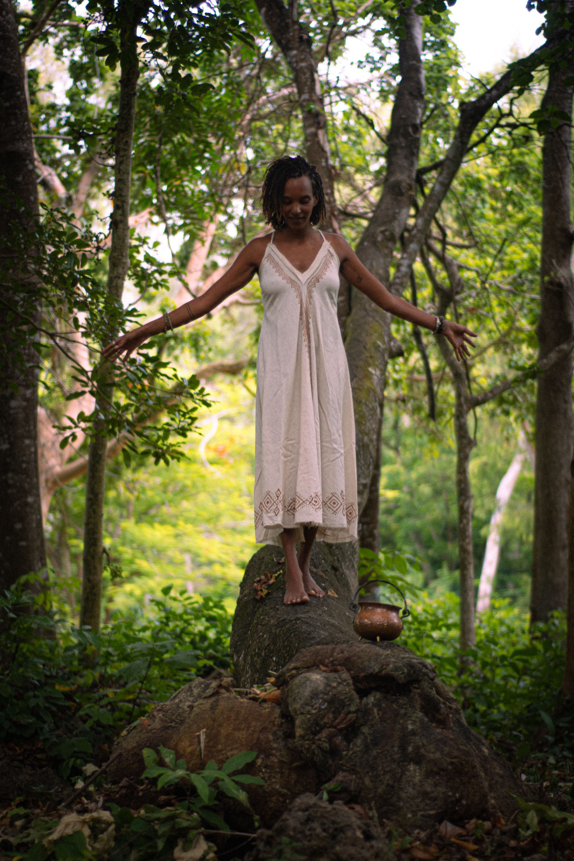 Earthy Goddess Block Print Dress