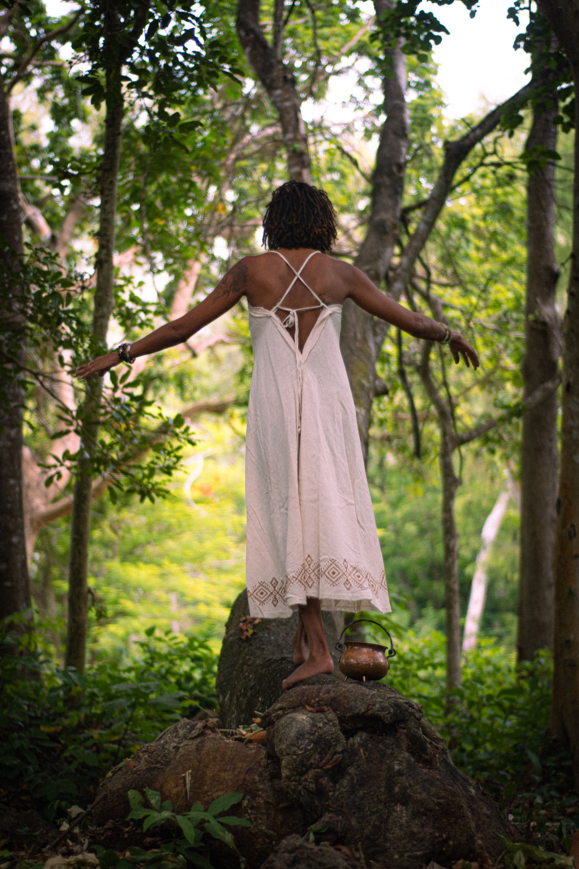 Earthy Goddess Block Print Dress