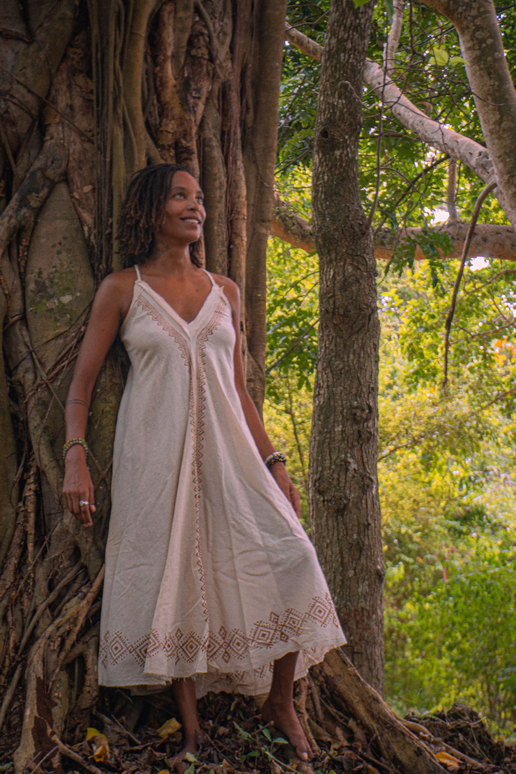 Earthy Goddess Block Print Dress