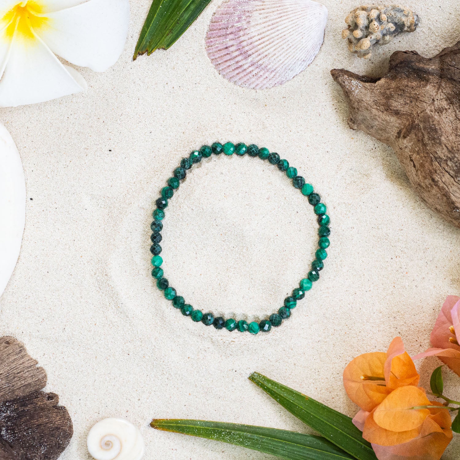 Malachite Faceted Bracelet 4mm