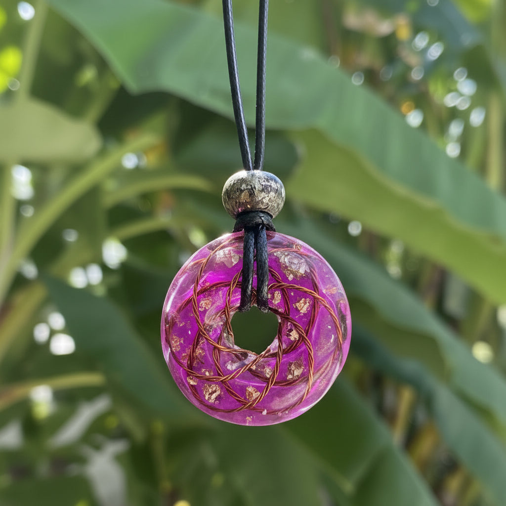 Purple Orgonite Torus Pendant Small
