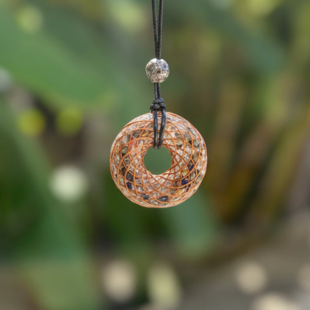 7 Chakra Orgonite Torus Pendant Large