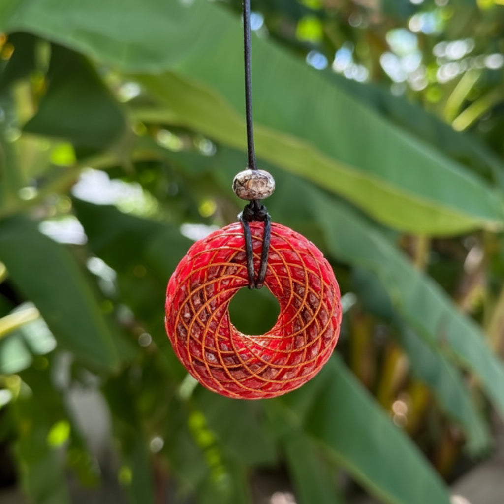 Red Orgonite Torus Pendant Large