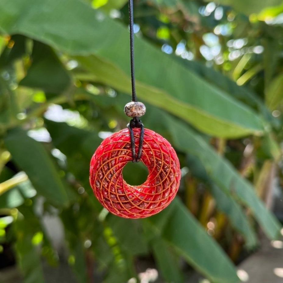 Orange Orgonite Torus Pendant Small