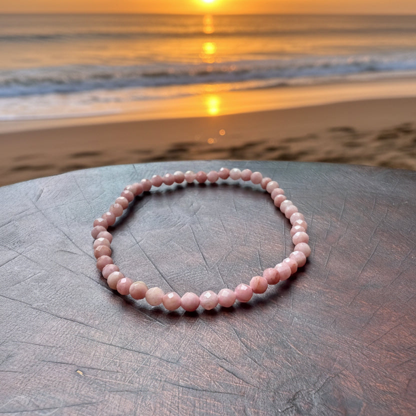 Faceted Pink Opal Bracelet 4mm