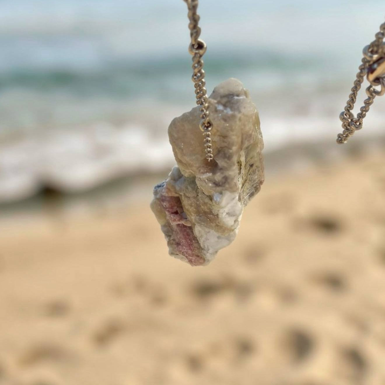 Raw Pink Tourmaline Pendant