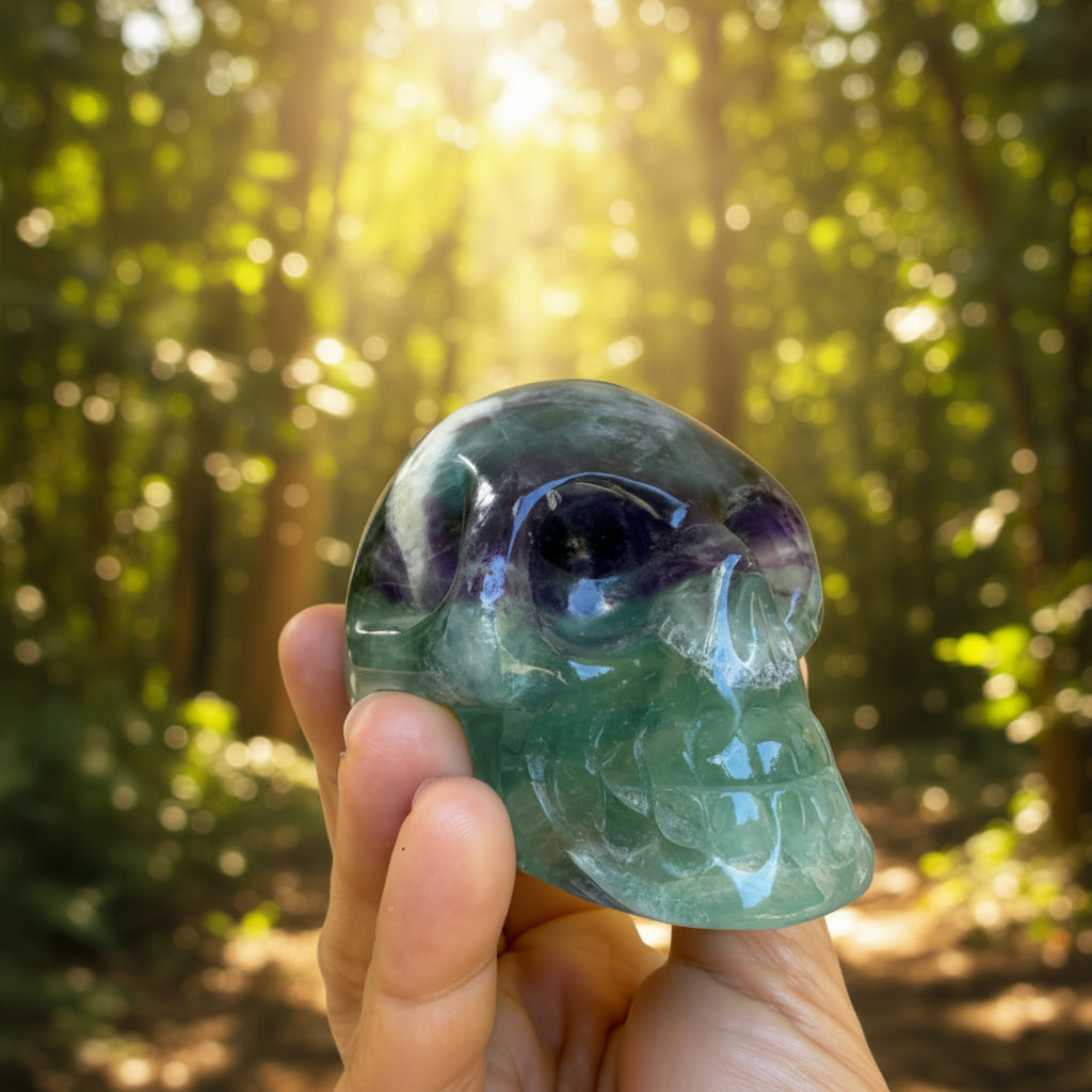 Rainbow Fluorite Skull
