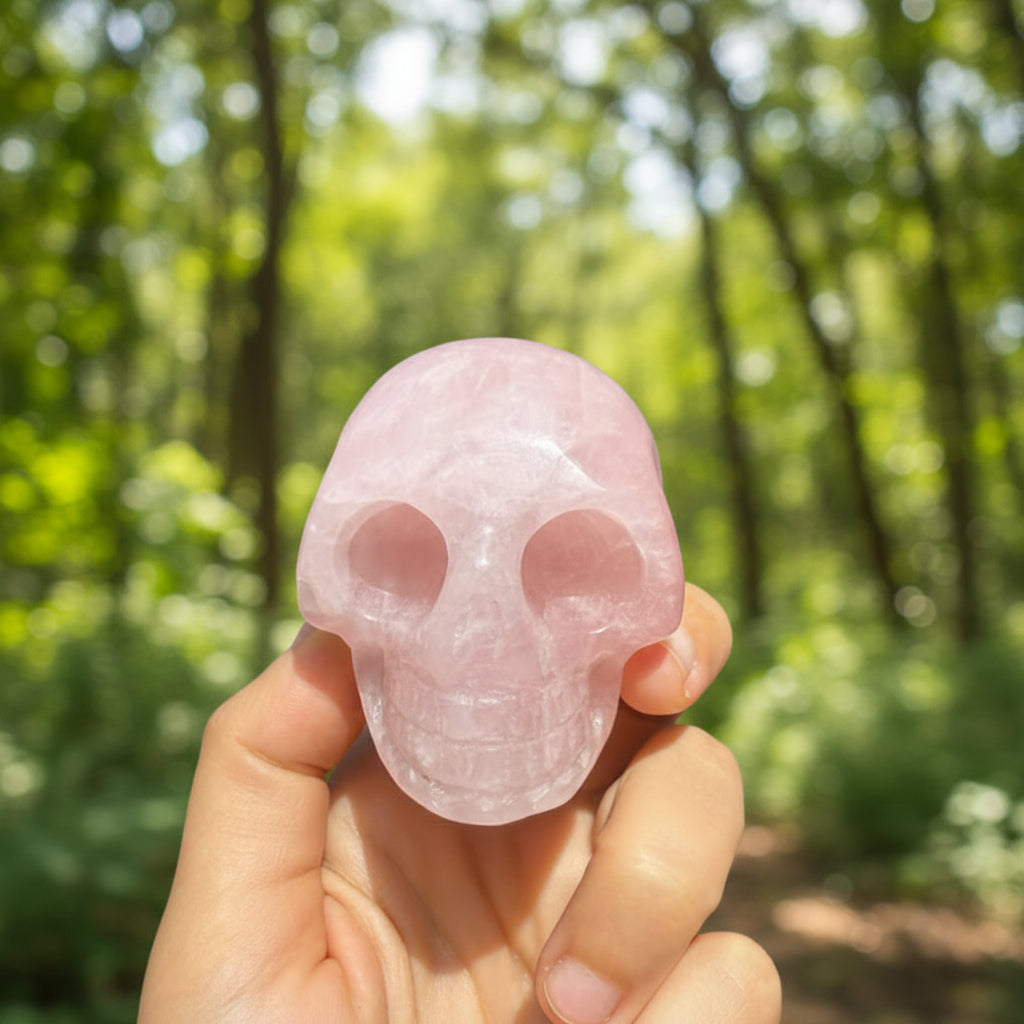 Rose Quartz Skull Premium
