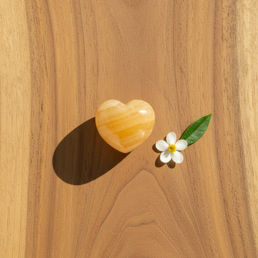 Orange Calcite Heart