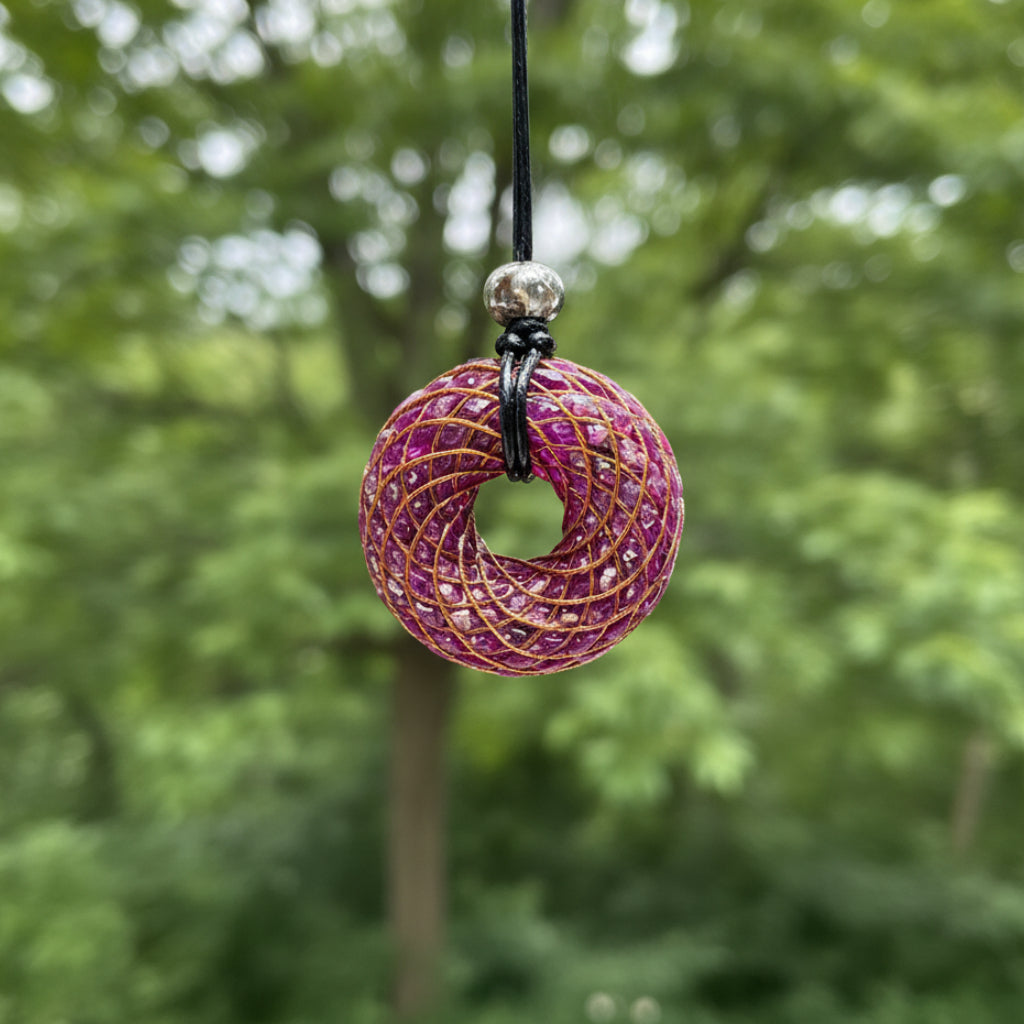 Purple Orgonite Torus Pendant — Large