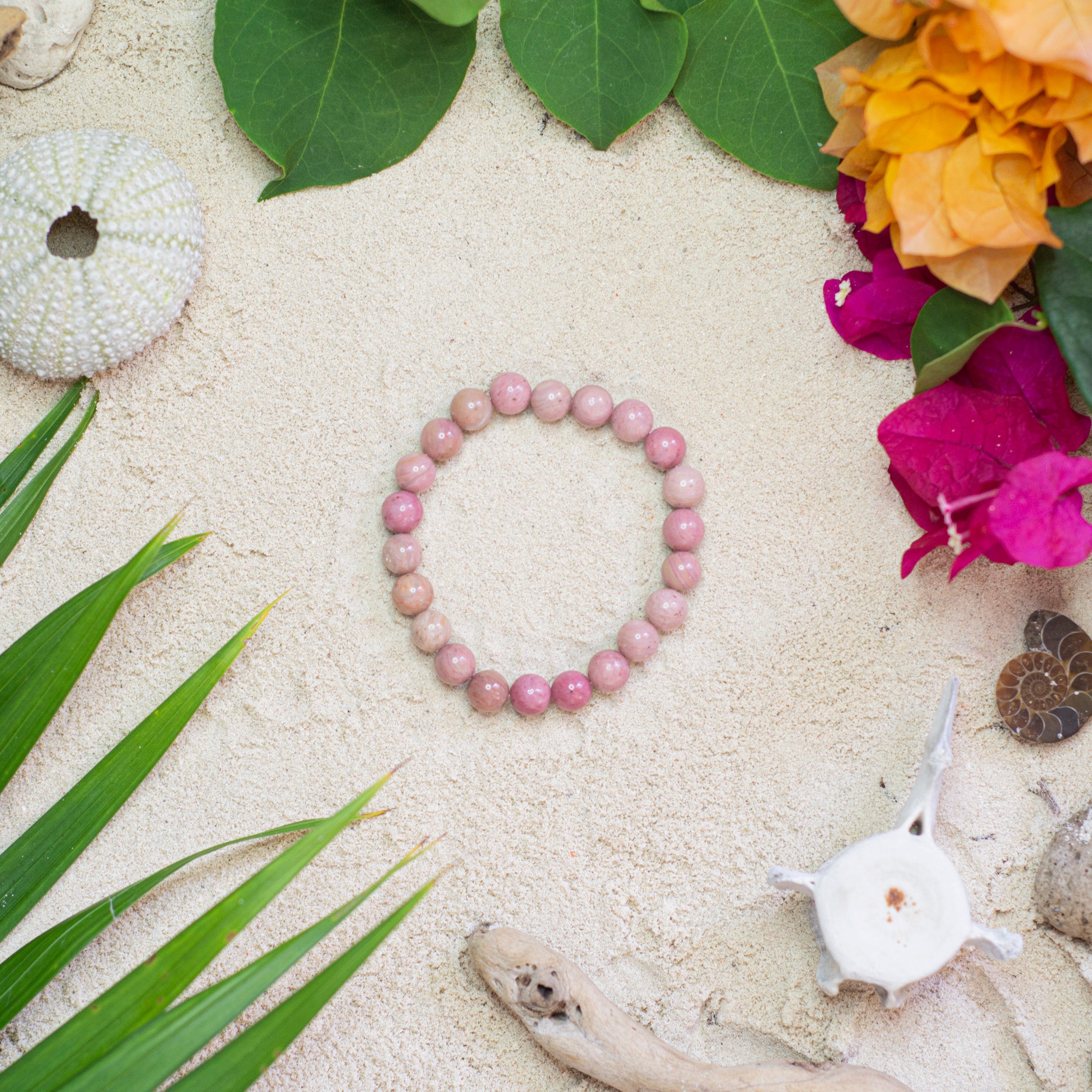Pink Rhodonite Bracelet 6mm