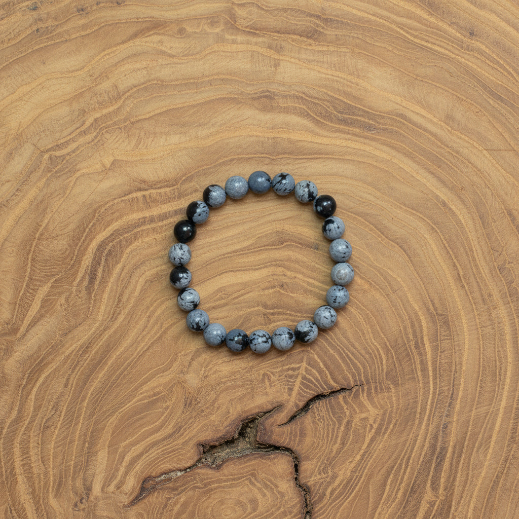 Snowflake Obsidian Bracelet