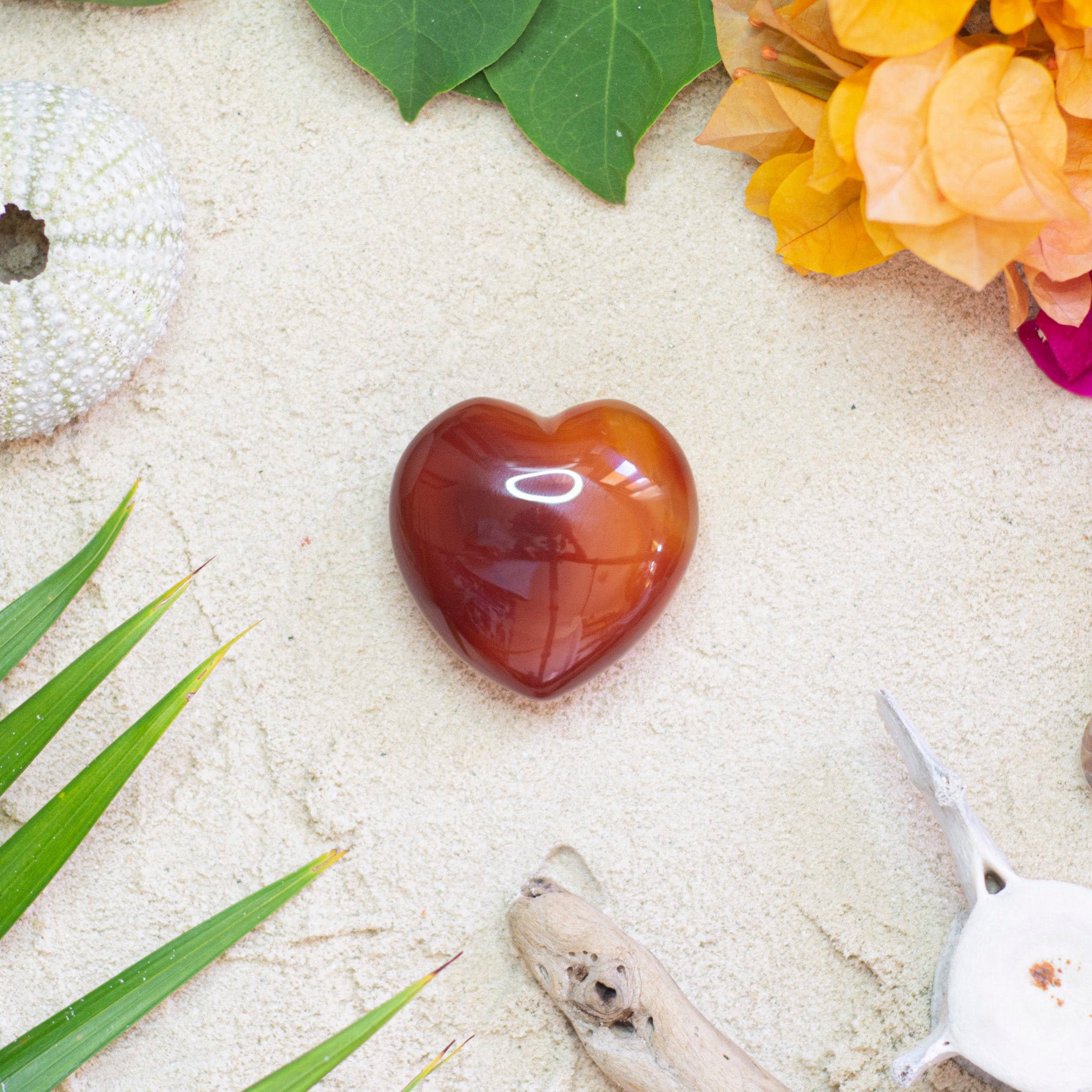Carnelian Puffy Heart
