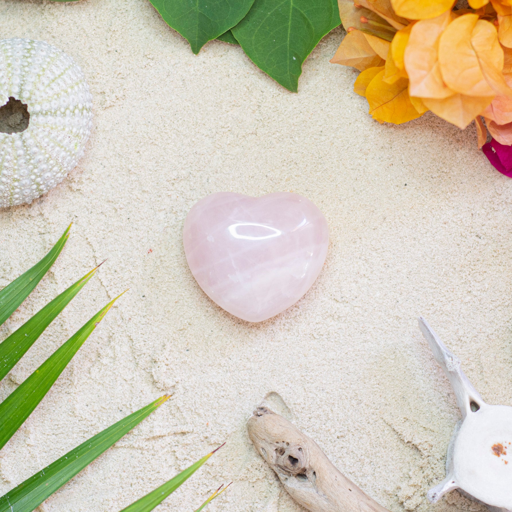 Rose Quartz Puffy Heart