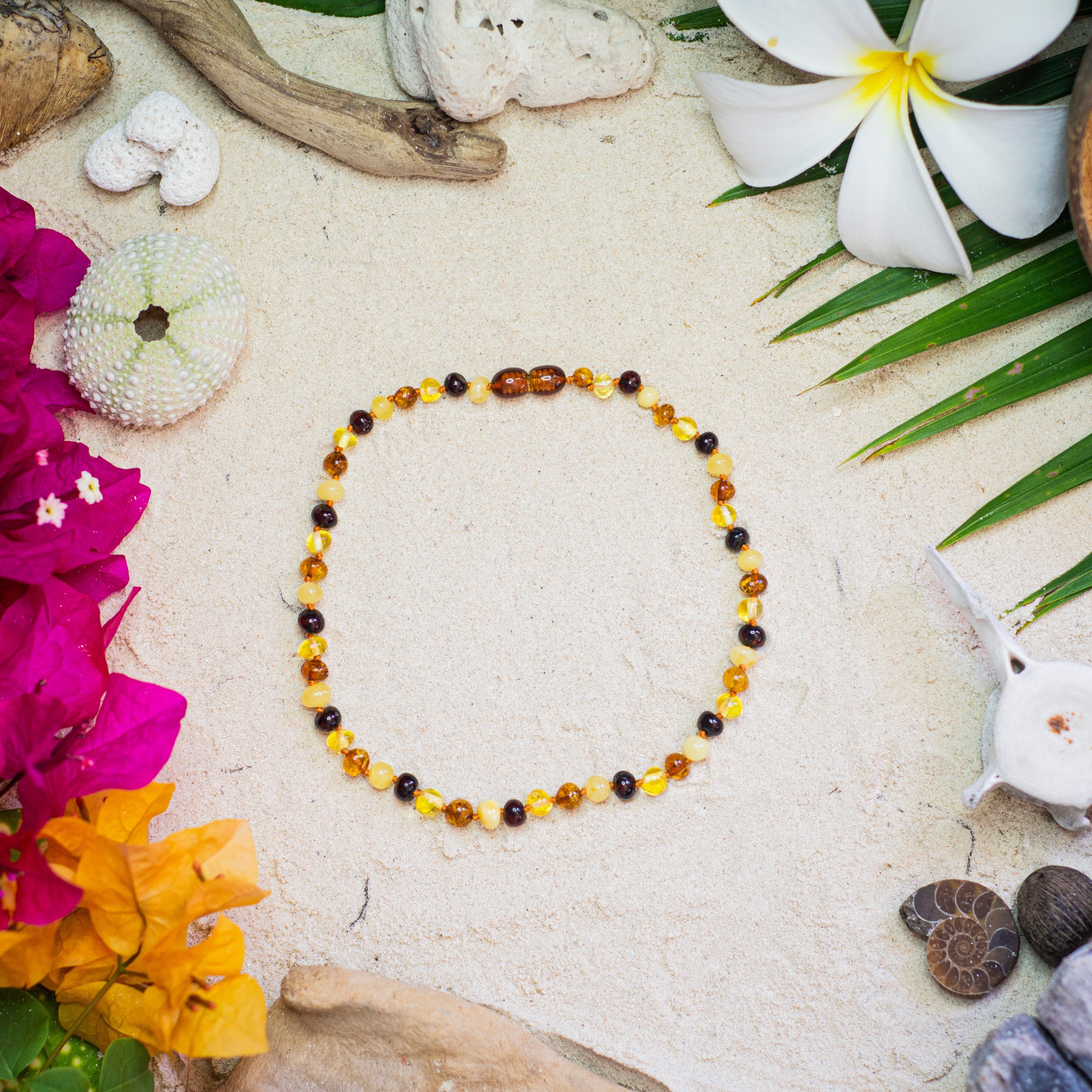 Amber Teething Necklace mixed Beads