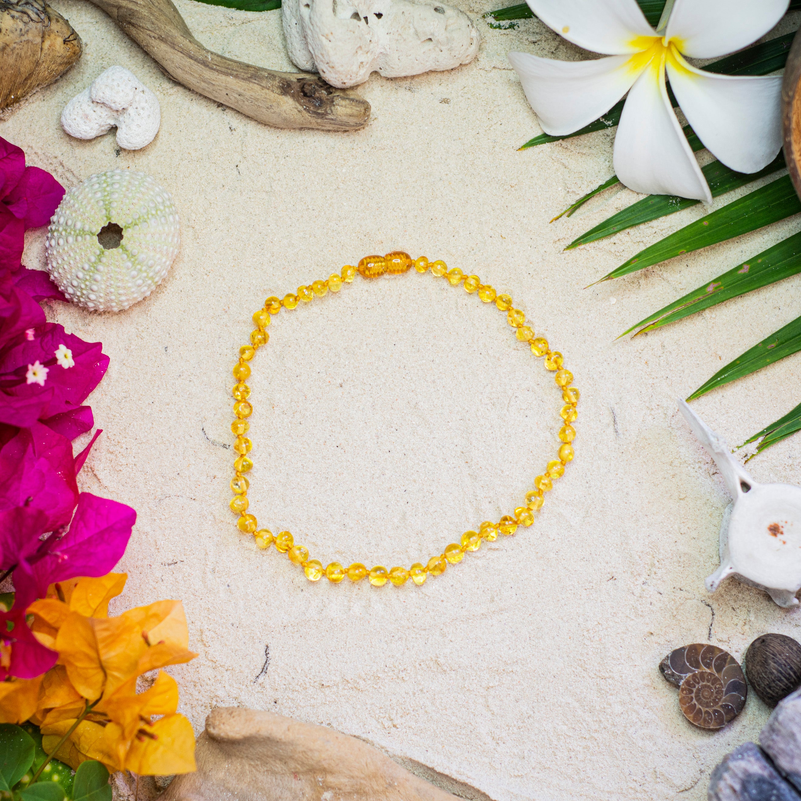 Amber Teething Necklace Lemon