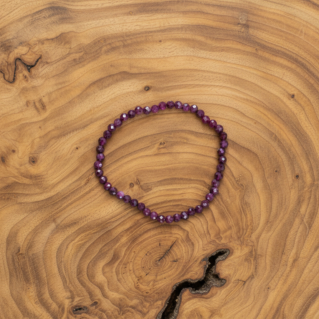 Ruby Faceted Bracelet 4mm