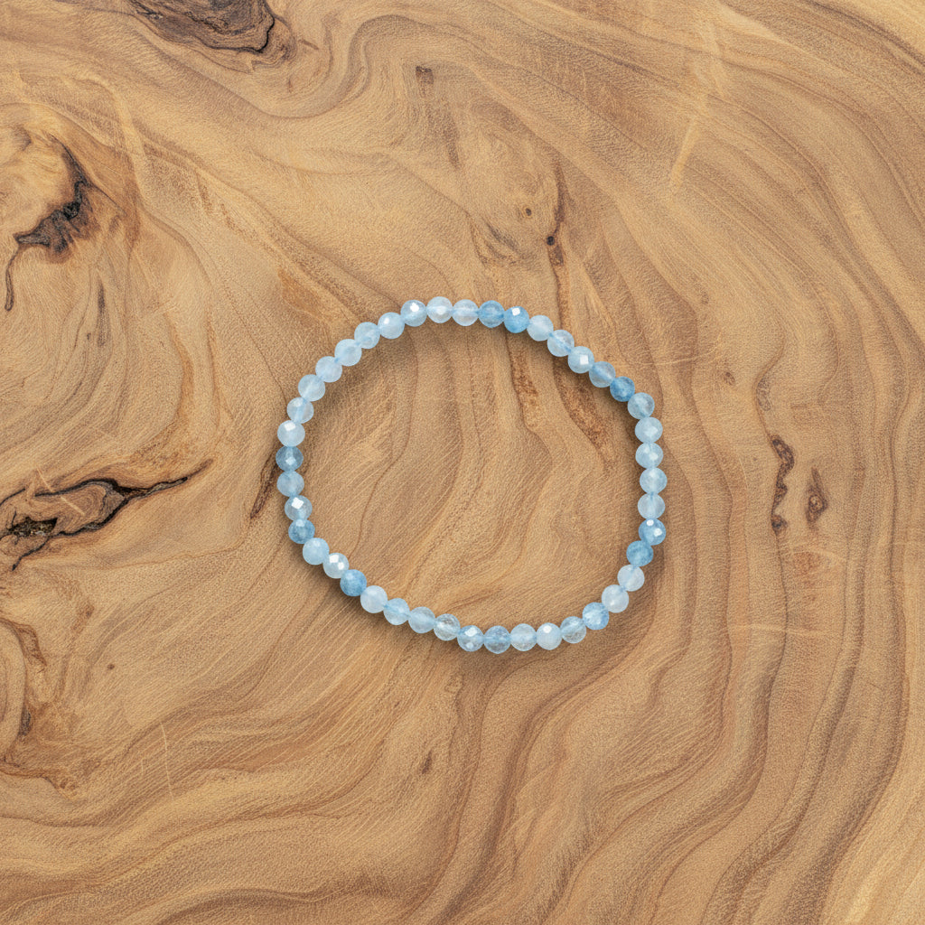 Aquamarine Faceted Bracelet 4mm