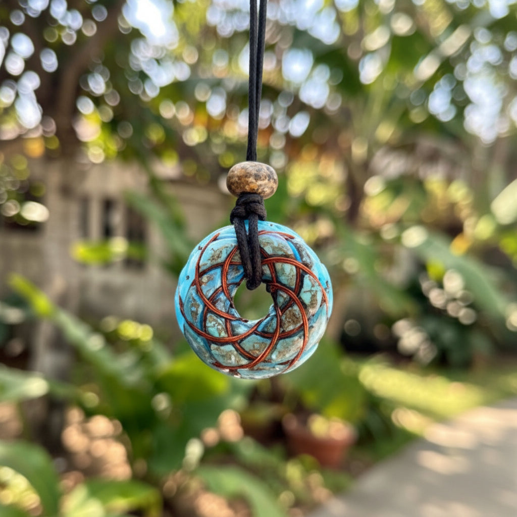 Indigo Orgonite Torus Pendant Small