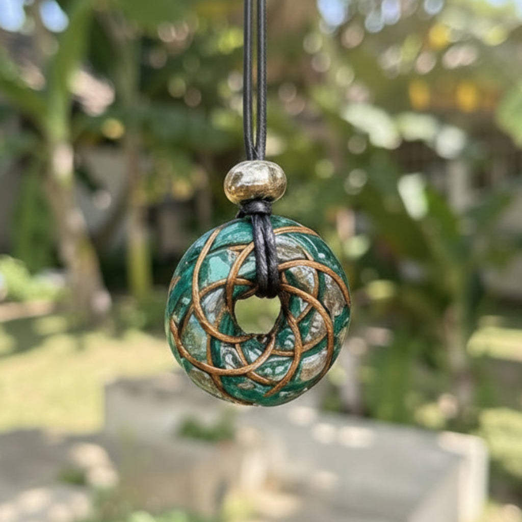 Green Orgonite Torus Pendant Small