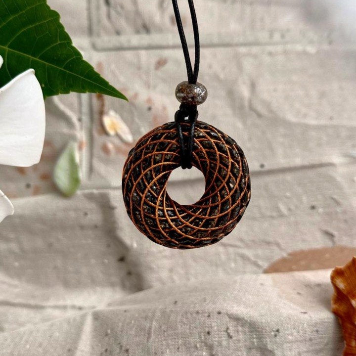 Black Orgonite Torus Pendant Large