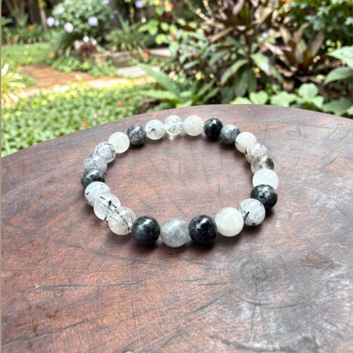Tourmalinated Quartz Bracelet 8mm
