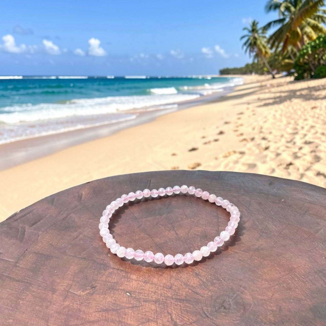 Faceted Rose Quartz Bracelet 4mm