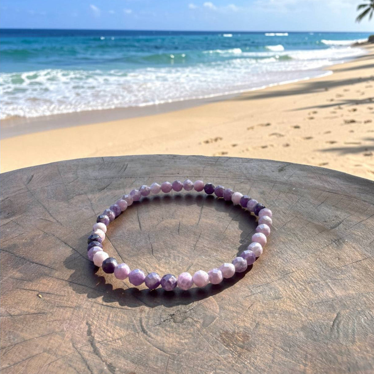 Lepidolite Bracelet Faceted 4mm