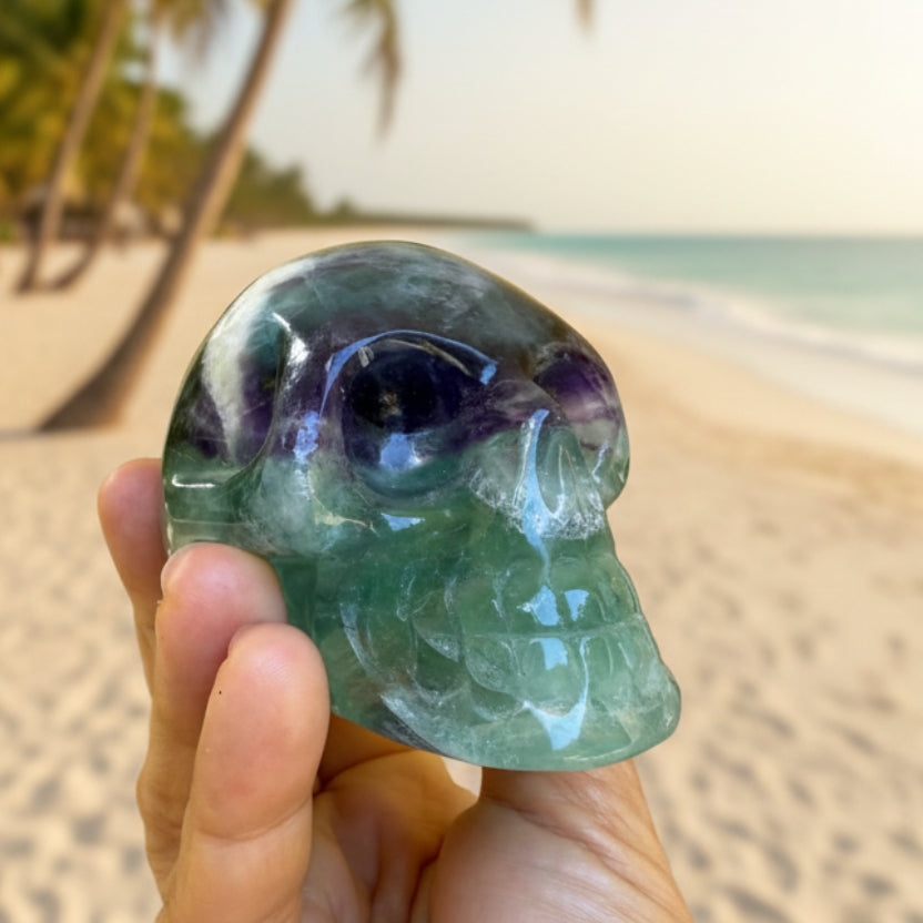 Rainbow Fluorite Skull