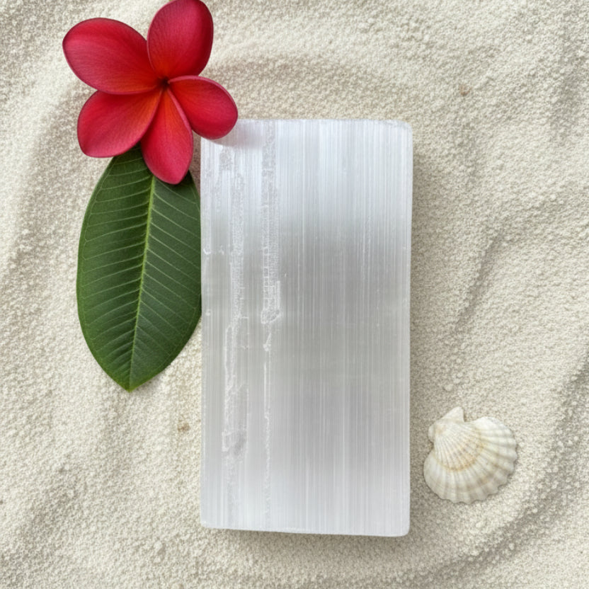 Selenite Rectangular Plate 20cm