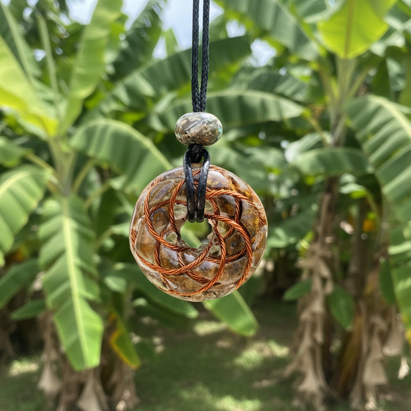 Tiger Eye Orgonite Torus Pendant Small