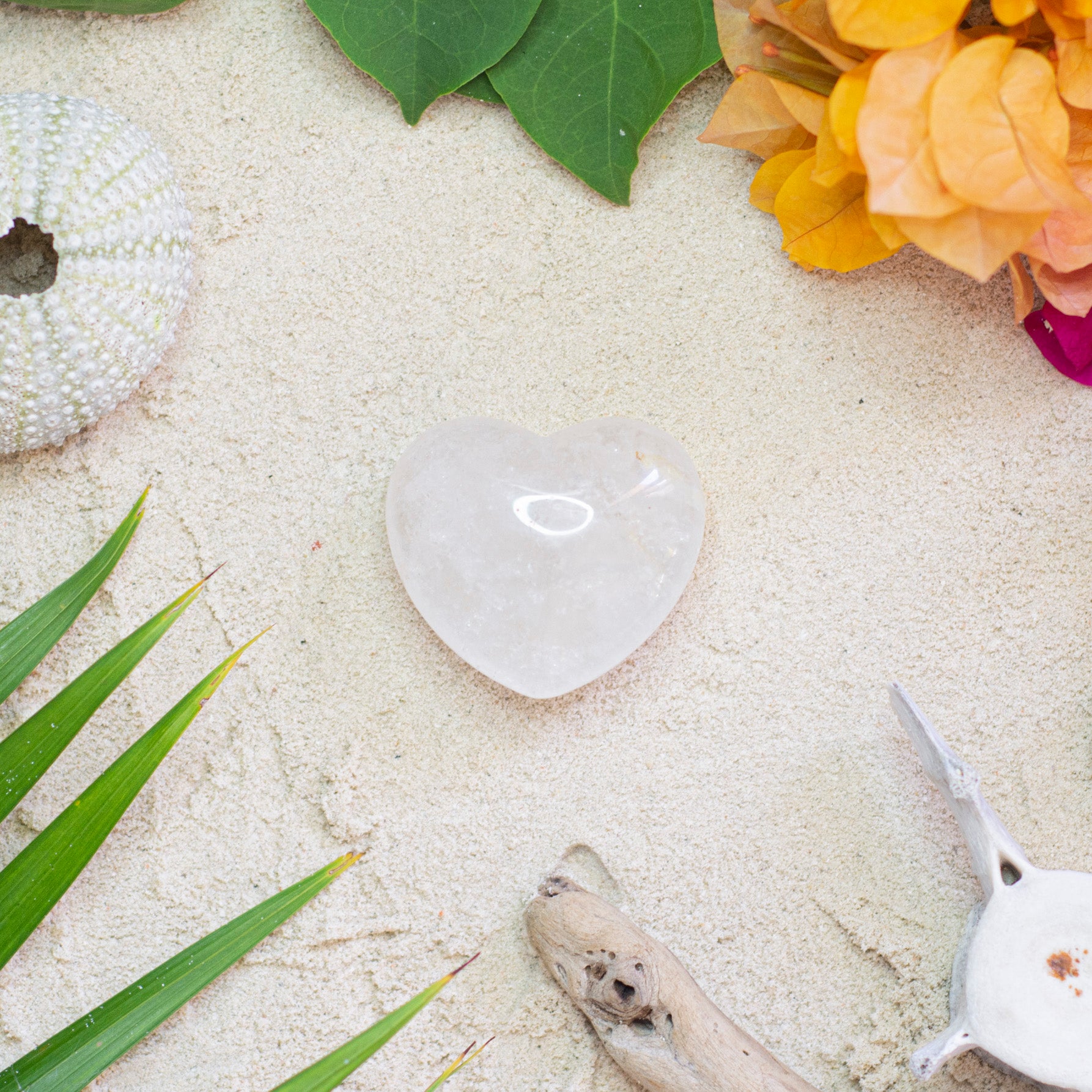 Clear Quartz Puffy Heart