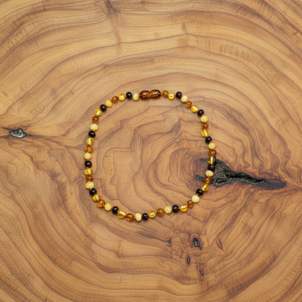 Amber Teething Necklace mixed Beads