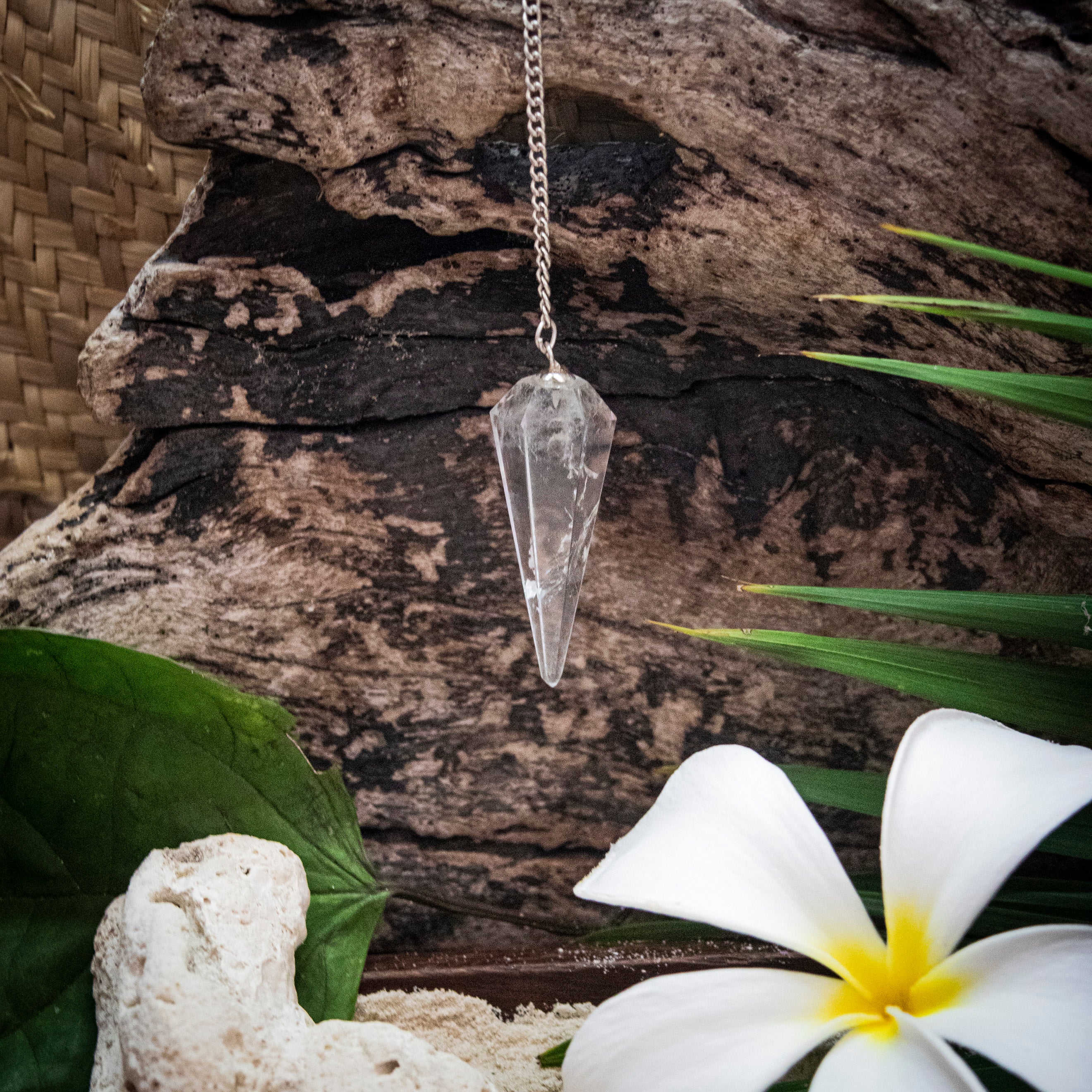 Clear quartz online pendulum necklace